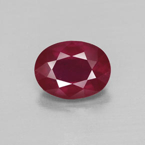 1.83 ct Red Ruby Gemstone, Ruby Gem in Oval Facet Shape for Sale.