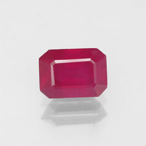 1.47 ct Red Ruby Gemstone, Ruby Gem in Octagon Facet Shape for Sale.