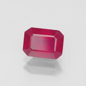 1.47 ct Red Ruby Stone, Natural Ruby in Octagon Facet Shape for Sale