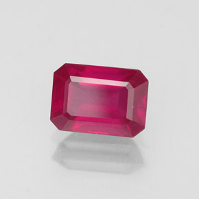 1.54 ct Red Ruby Stone, Natural Ruby in Octagon Facet Shape for Sale