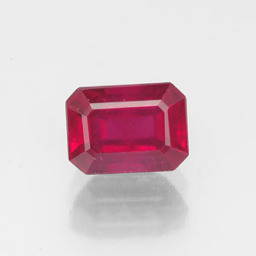 1.58 ct Red Ruby Gemstone, Ruby Gem in Octagon Facet Shape for Sale.