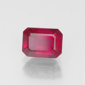 1.58 ct Red Ruby Stone, Natural Ruby in Octagon Facet Shape for Sale