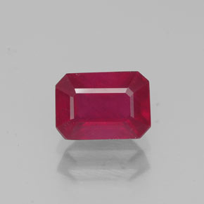 1.47 ct Red Ruby Gemstone, Ruby Gem in Octagon Facet Shape for Sale.