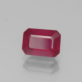 1.47 ct Red Ruby Stone, Natural Ruby in Octagon Facet Shape for Sale