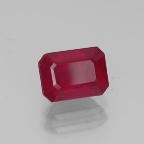 1.69 ct Red Ruby Stone, Natural Ruby in Octagon Facet Shape for Sale