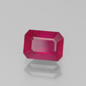 1.50 ct Red Ruby Stone, Natural Ruby in Octagon Facet Shape for Sale