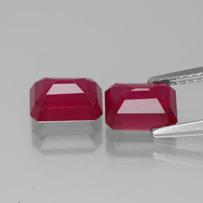 Ruby Gemstone in 7 x 5 mm (calibrated) Size for Sale, Ruby Stone in Pink Red Color