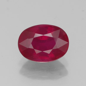 1.86 ct Red Ruby Gemstone, Ruby Gem in Oval Facet Shape for Sale.