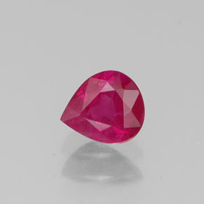 0.50 ct Red Ruby Gemstone, Ruby Gem in Pear Facet Shape for Sale.