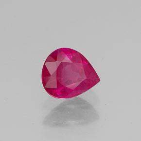 0.50 ct Red Ruby Stone, Natural Ruby in Pear Facet Shape for Sale