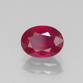 1.64 ct Red Ruby Stone, Natural Ruby in Oval Facet Shape for Sale