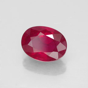 1.64 ct Red Ruby Stone, Natural Ruby in Oval Facet Shape for Sale