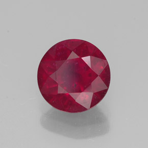 1.51 ct Red Ruby Stone, Natural Ruby in Round Facet Shape for Sale