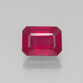 1.29 ct Red Ruby Gemstone, Ruby Gem in Octagon Facet Shape for Sale.