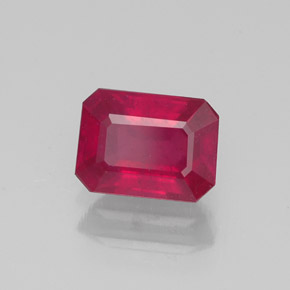 1.29 ct Red Ruby Stone, Natural Ruby in Octagon Facet Shape for Sale
