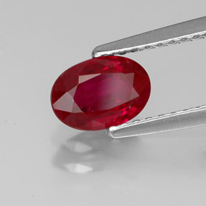 1.01 ct Red Ruby Stone, Natural Ruby in Oval Facet Shape for Sale