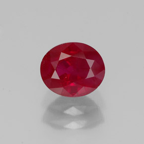 1.07 ct Red Ruby Gemstone, Ruby Gem in Oval Facet Shape for Sale.