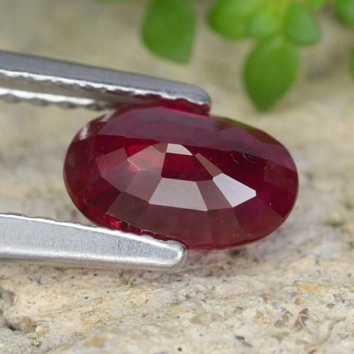 Ruby Gemstone in 7 x 4.7 mm Size for Sale, Ruby Stone in Deep Red Color