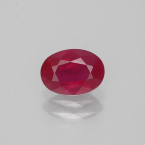 0.89 ct Red Ruby Gemstone, Ruby Gem in Oval Facet Shape for Sale.