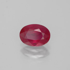 0.89 ct Red Ruby Stone, Natural Ruby in Oval Facet Shape for Sale