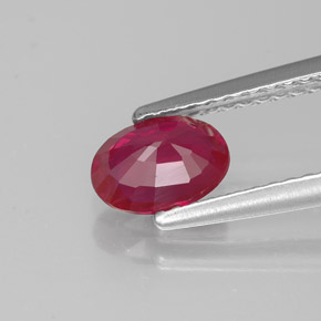 Ruby Gemstone in 6.7 x 4.9 mm Size for Sale, Ruby Stone in Pink Red Color