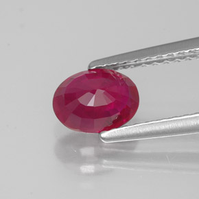 Ruby Gemstone in 7 x 5 mm (calibrated) Size for Sale, Ruby Stone in Pink Red Color