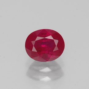 1.09 ct Red Ruby Gemstone, Ruby Gem in Oval Facet Shape for Sale.