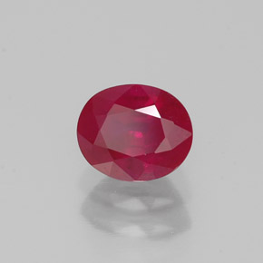 1.09 ct Red Ruby Stone, Natural Ruby in Oval Facet Shape for Sale