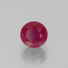 1.08 ct Red Ruby Stone, Natural Ruby in Round Facet Shape for Sale