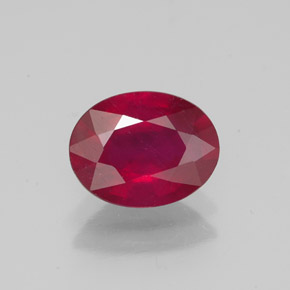 1.93 ct Red Ruby Gemstone, Ruby Gem in Oval Facet Shape for Sale.