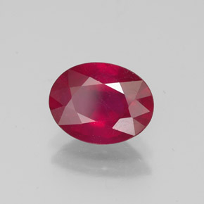 1.93 ct Red Ruby Stone, Natural Ruby in Oval Facet Shape for Sale