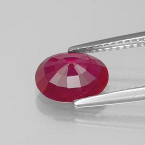 Ruby Gemstone in 9 x 7 mm (calibrated) Size for Sale, Ruby Stone in Pink Red Color