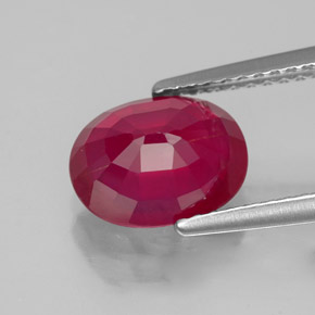 Ruby Gemstone in 9 x 7 mm (calibrated) Size for Sale, Ruby Stone in Pink Red Color