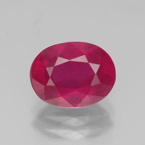 2.55 ct Red Ruby Gemstone, Ruby Gem in Oval Facet Shape for Sale.