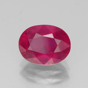 2.55 ct Red Ruby Stone, Natural Ruby in Oval Facet Shape for Sale