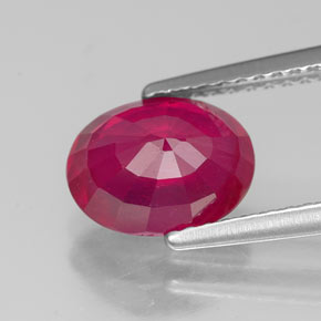 Ruby Gemstone in 9 x 7 mm (calibrated) Size for Sale, Ruby Stone in Pink Red Color