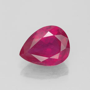 1.85 ct Red Ruby Gemstone, Ruby Gem in Pear Facet Shape for Sale.