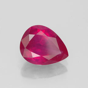 1.85 ct Red Ruby Stone, Natural Ruby in Pear Facet Shape for Sale