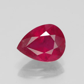 2.03 ct Red Ruby Gemstone, Ruby Gem in Pear Facet Shape for Sale.