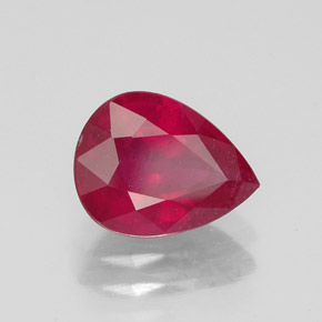 2.03 ct Red Ruby Stone, Natural Ruby in Pear Facet Shape for Sale