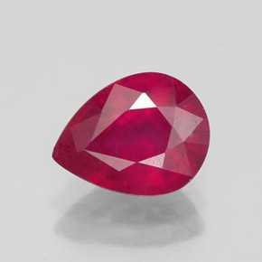 2.33 ct Red Ruby Gemstone, Ruby Gem in Pear Facet Shape for Sale.