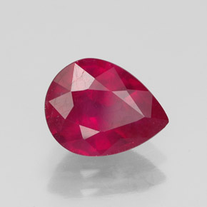2.33 ct Red Ruby Stone, Natural Ruby in Pear Facet Shape for Sale