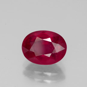 2.01 ct Red Ruby Stone, Natural Ruby in Oval Facet Shape for Sale