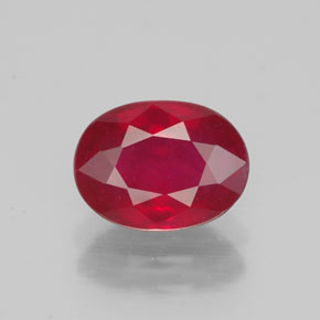 1.90 ct Red Ruby Gemstone, Ruby Gem in Oval Facet Shape for Sale.