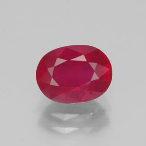 1.86 ct Red Ruby Gemstone, Ruby Gem in Oval Facet Shape for Sale.