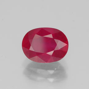 1.86 ct Red Ruby Stone, Natural Ruby in Oval Facet Shape for Sale
