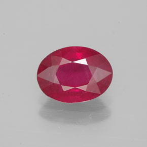 1.39 ct Red Ruby Gemstone, Ruby Gem in Oval Facet Shape for Sale.