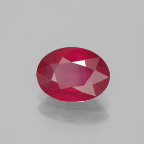 1.39 ct Red Ruby Stone, Natural Ruby in Oval Facet Shape for Sale