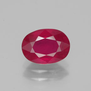 1.66 ct Red Ruby Gemstone, Ruby Gem in Oval Facet Shape for Sale.