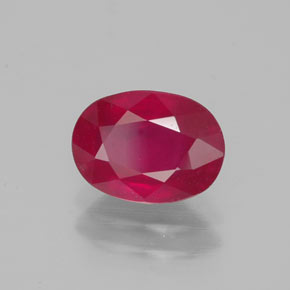 1.66 ct Red Ruby Stone, Natural Ruby in Oval Facet Shape for Sale